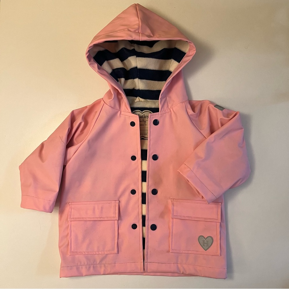 Classic Pink with Navy Stripe Lining Splash Jacket 18/24 months